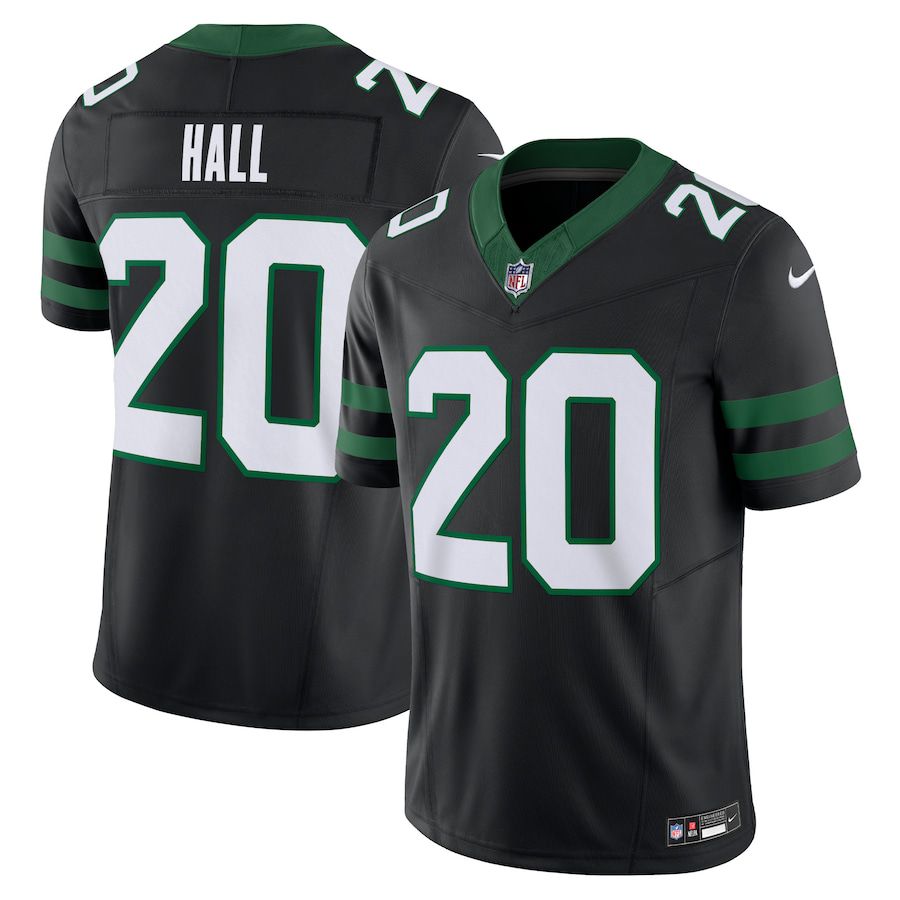 Men New York Jets #20 Breece Hall Nike Legacy Black Alternate Vapor F.U.S.E. Limited NFL Jersey->->NFL Jersey